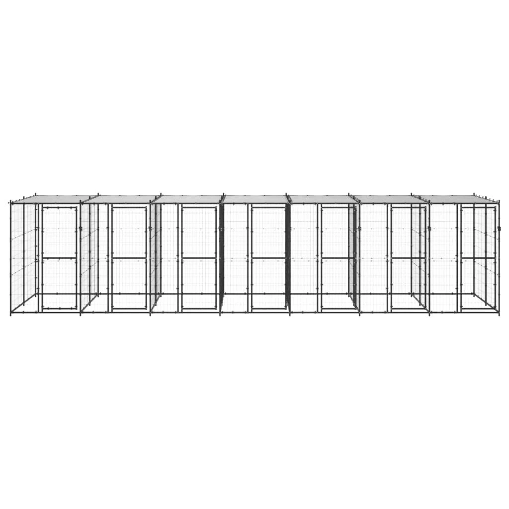 Lauko voljeras šunims su stogu, plienas, 16,94m²