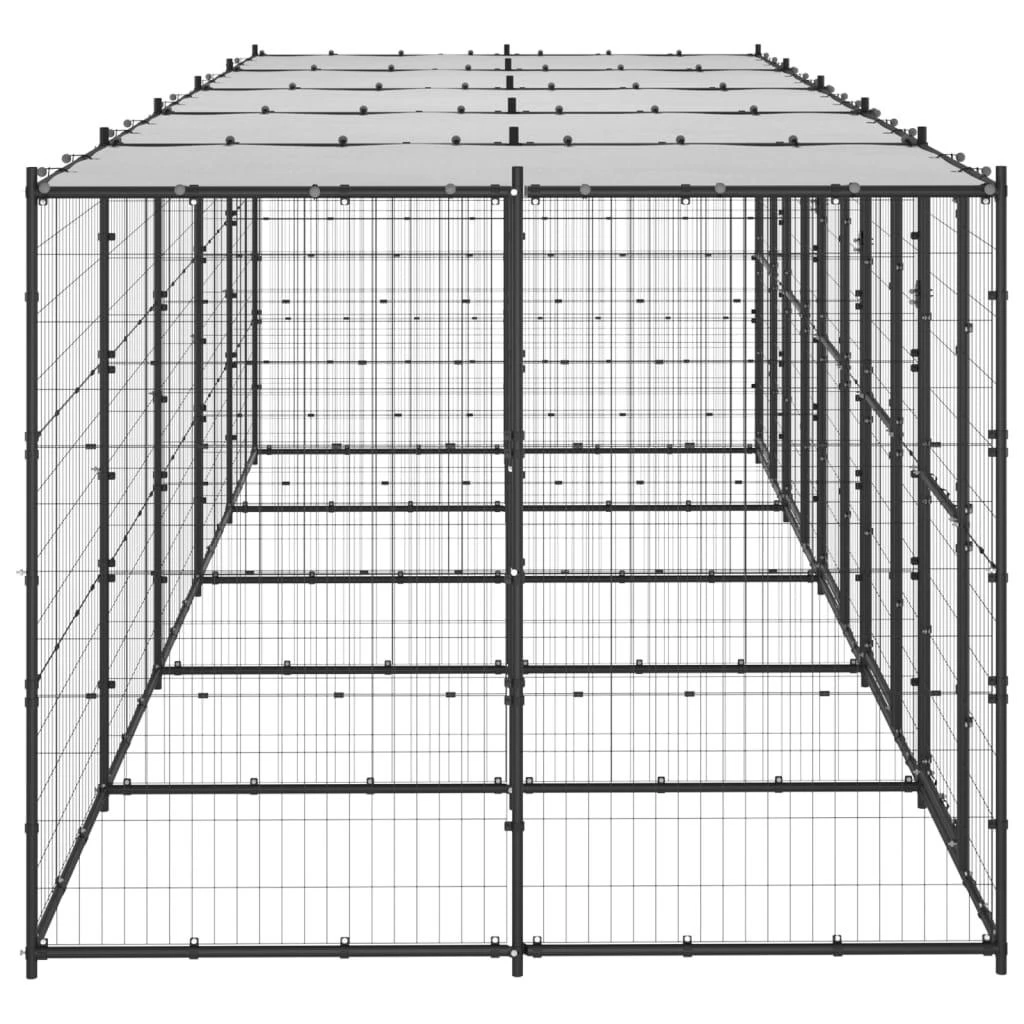 Lauko voljeras šunims su stogu, plienas, 12,1m²