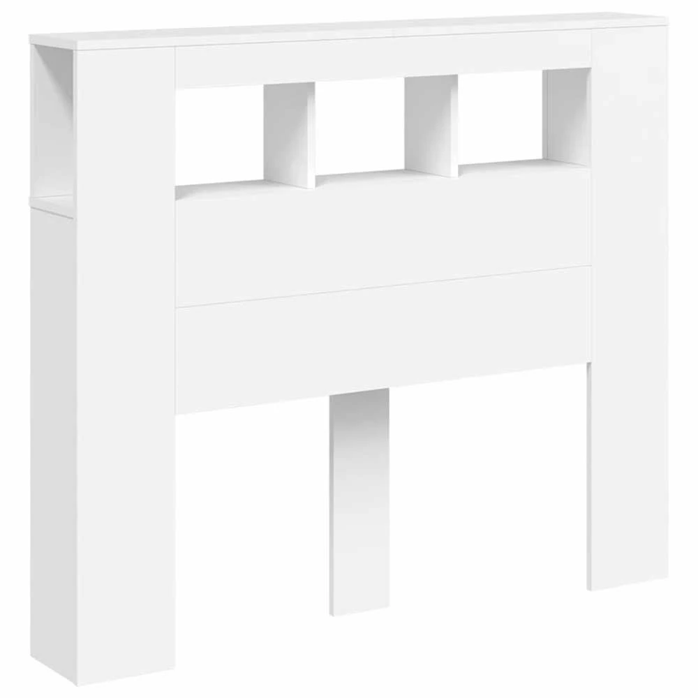 LED galvūgalis, baltas, 120x18,5x103,5cm, apdirbta mediena