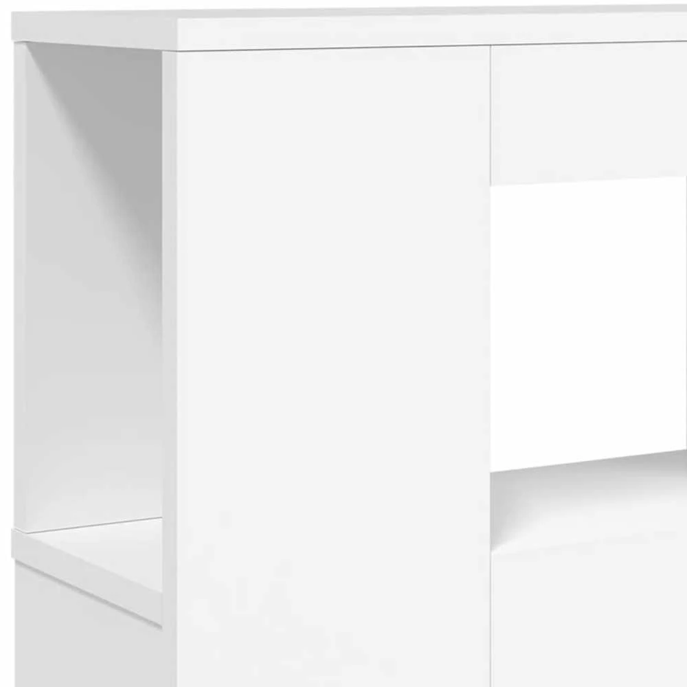 LED galvūgalis, baltas, 180x18,5x103,5cm, apdirbta mediena