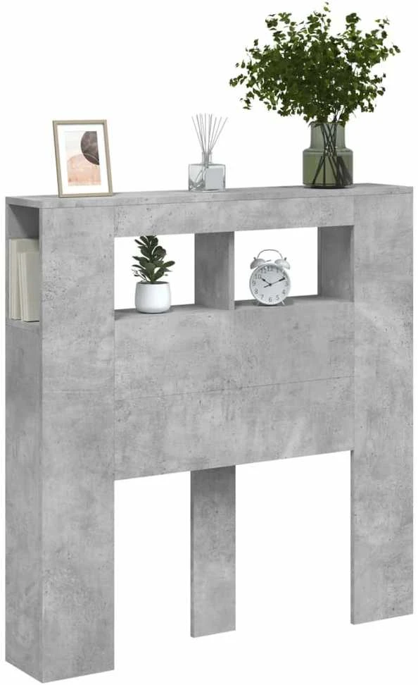 LED galvūgalis, betono, 100x18,5x103,5cm, apdirbta mediena