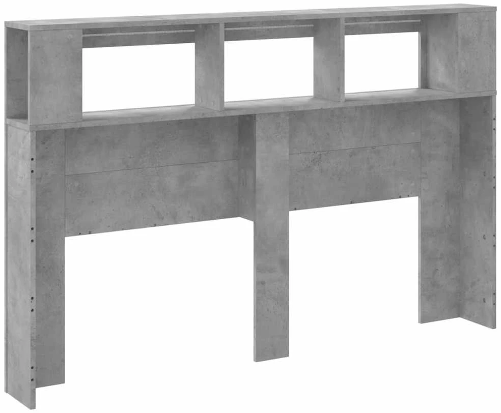 LED galvūgalis, betono, 160x18,5x103,5cm, apdirbta mediena