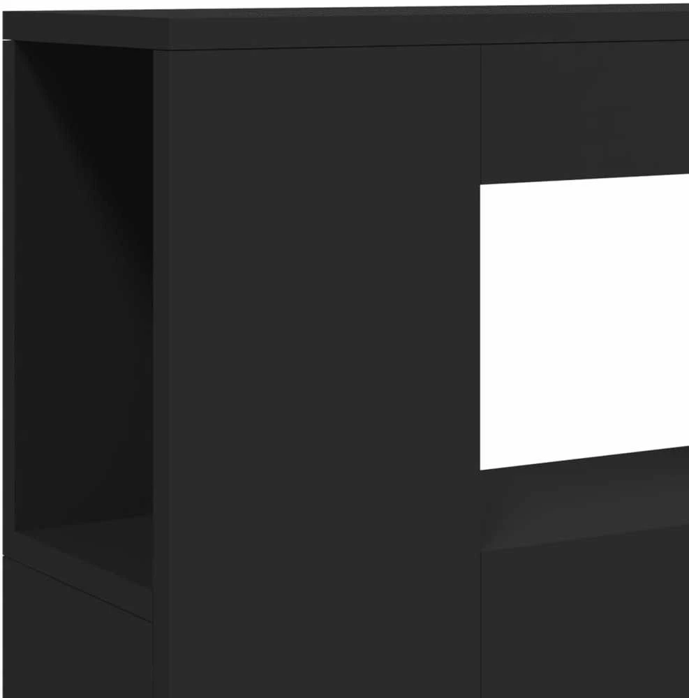 LED galvūgalis, juodas, 100x18,5x103,5cm, apdirbta mediena