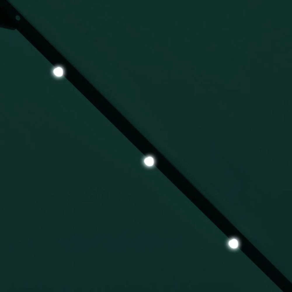 Gembinis LED sodo skėtis nuo saulės, žalios spalvos, 3m