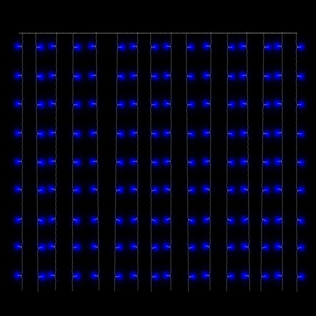 LED lempučių užuolaida, 3x3m, 300 mėlynų LED lempučių