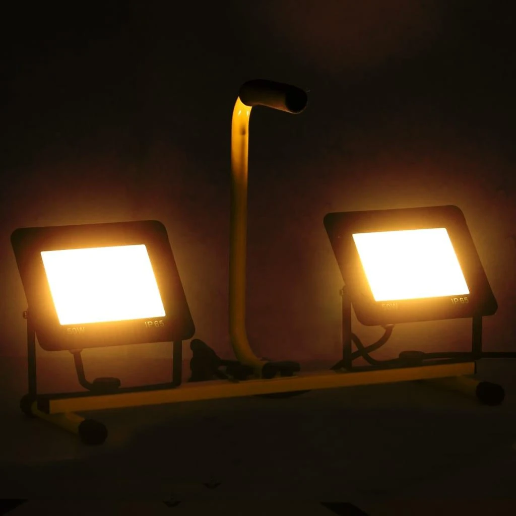 LED prožektorius su rankena, šiltos baltos spalvos, 2x50W