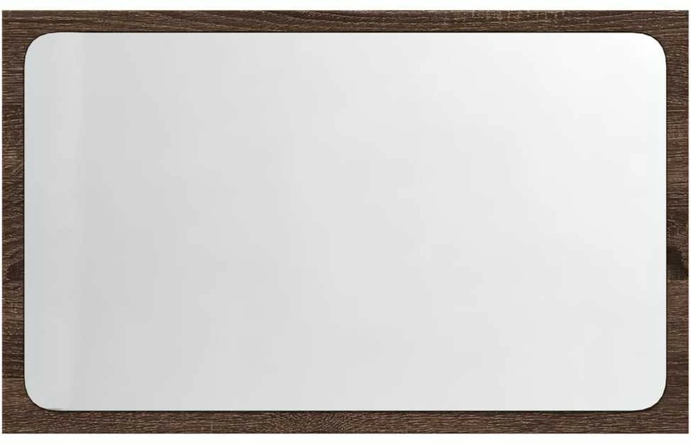 LED vonios veidrodis, rudas ąžuolo, 60x8,5x38cm, mediena