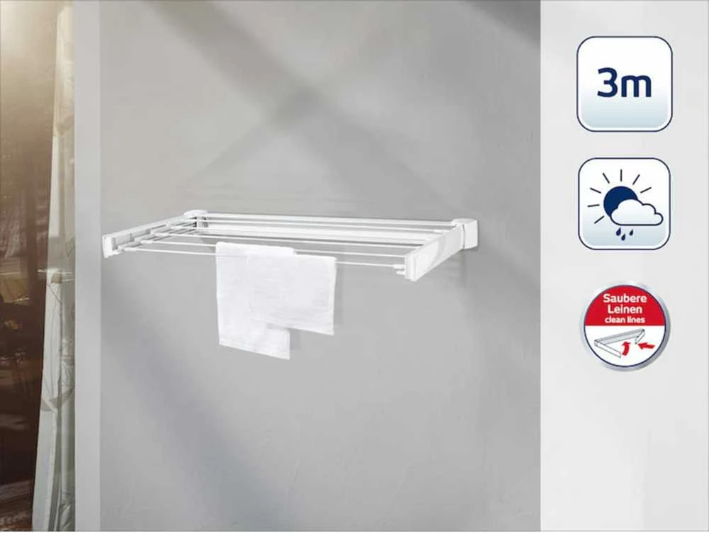 Leifheit Prie sienos mont. drab. džiovyklė Telegant 30 Protect, 83306