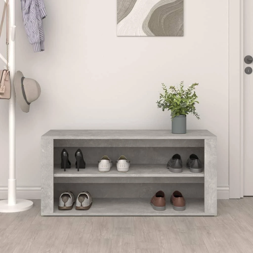 Lentyna batams, betono pilka, 100x35x45cm, apdirbta mediena