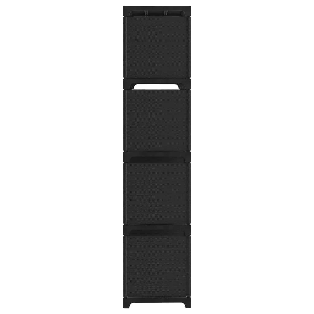 Lentyna, juodos spalvos, 103x30x141cm, audinys, 12 skyrių
