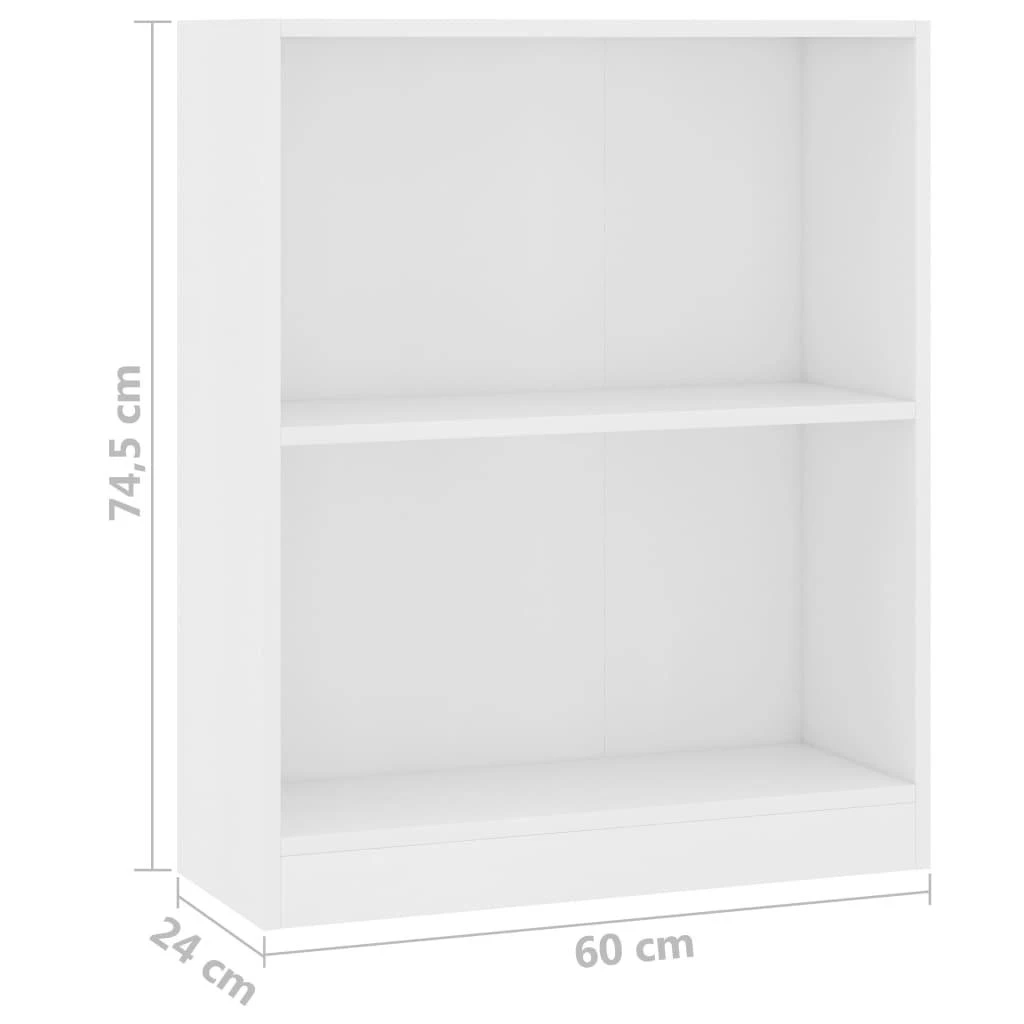Lentyna knygoms, baltos spalvos, 60x24x76 cm, mediena