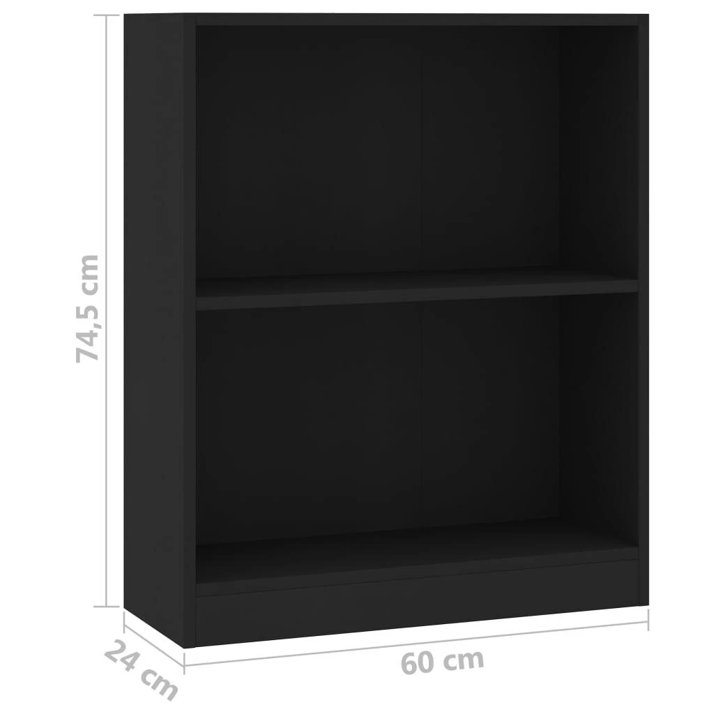 Lentyna knygoms, juodos spalvos, 60x24x76 cm, mediena