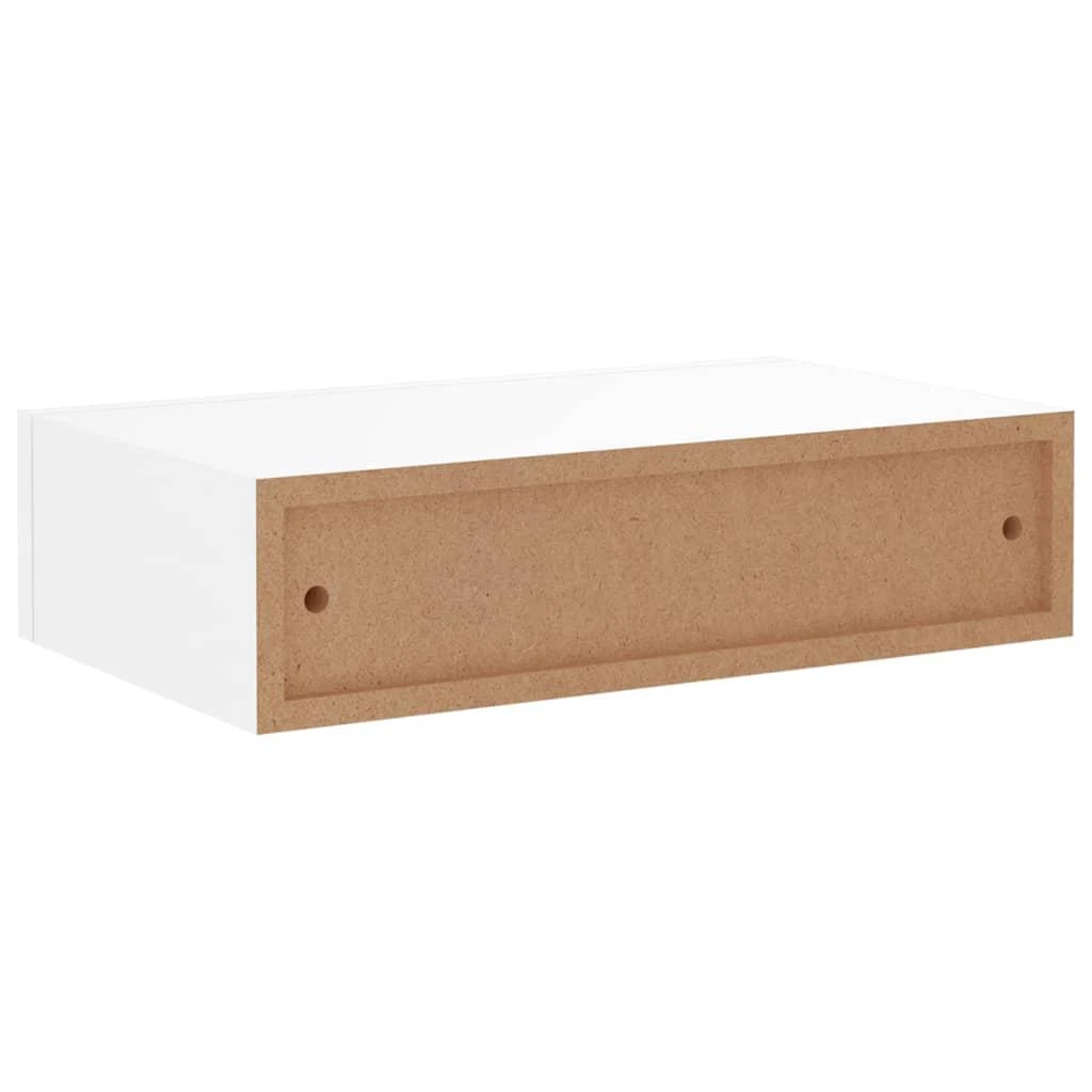 Lentynos su stalčiais, 2vnt., baltos, 40x23,5x10cm, MDF