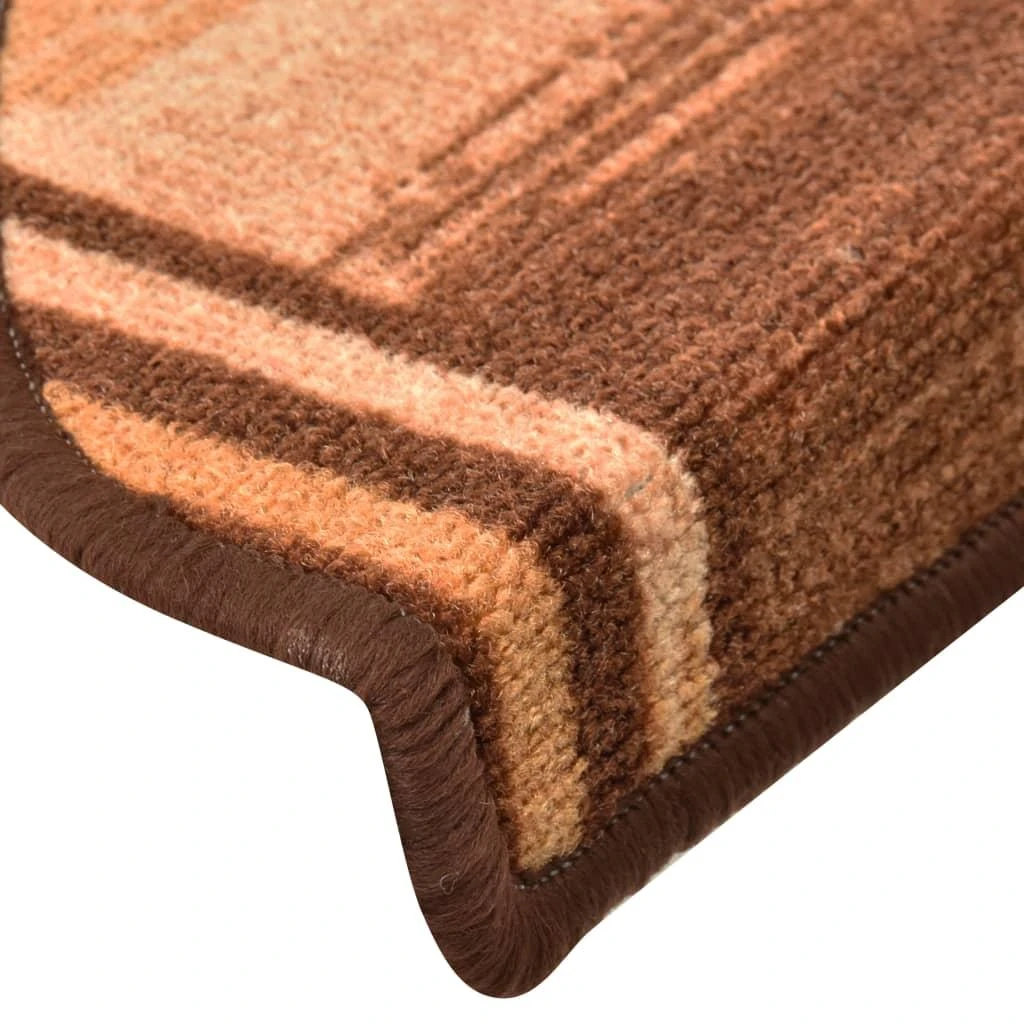 Lipnūs laiptų kilimėliai, 10vnt., rudos spalvos, 65x21x4cm