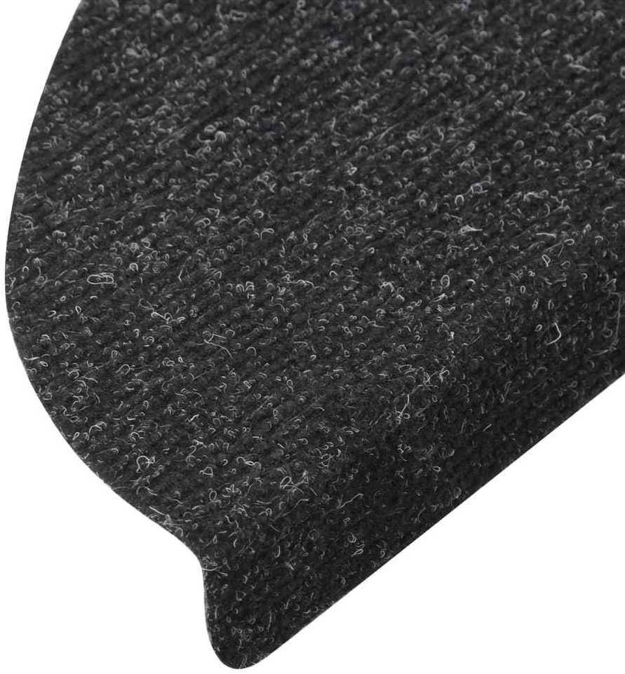 Lipnūs laiptų kilimėliai, 15vnt., antracito, 65x22,5x3,5cm