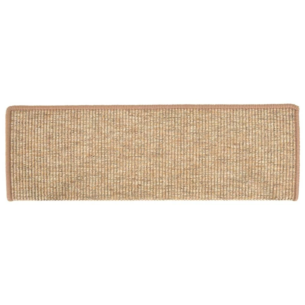 Lipnūs laiptų kilimėliai, 15vnt., šviesiai rudi, 65x21x4cm