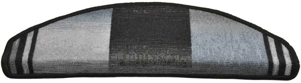 Lipnūs laiptų kilimėliai, 5vnt., juodi ir pilki, 65x21x4cm