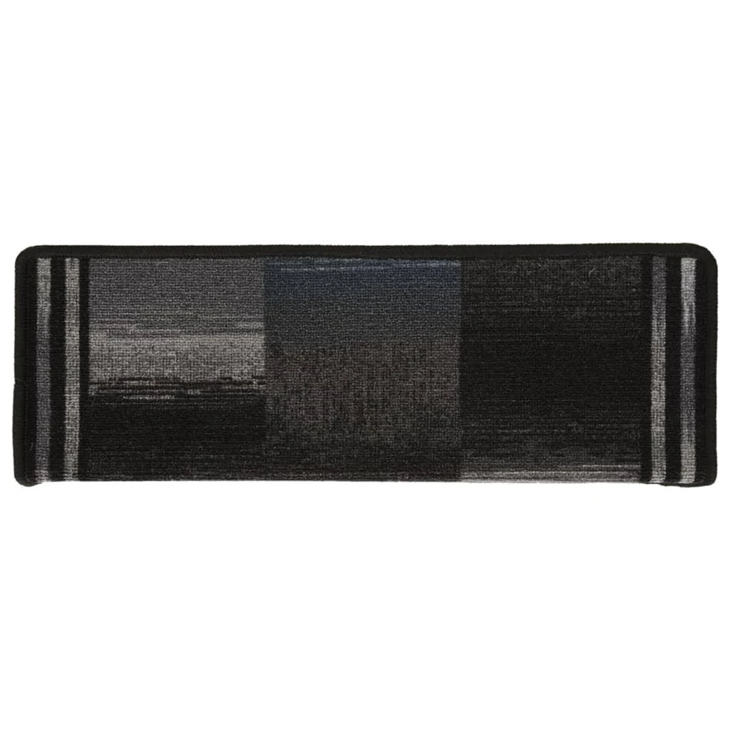 Lipnūs laiptų kilimėliai, 5vnt., juodi ir pilki, 65x21x4cm