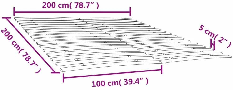 Lovos grotelės su 34 lentjuostėmis, 2vnt., 100x200 cm