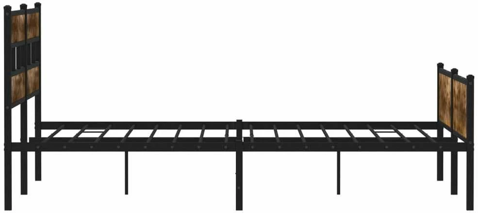 Lovos rėmas be čiužinio, dūminio ąžuolo, 200x200cm, metalas