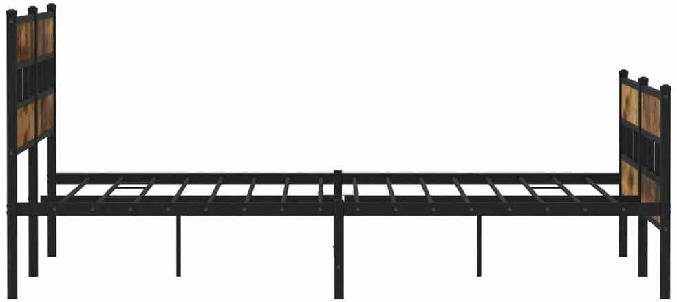 Lovos rėmas be čiužinio, dūminio ąžuolo, 200x200cm, metalas