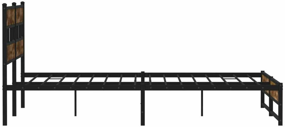 Lovos rėmas be čiužinio, dūminio ąžuolo, 180x200cm, metalas