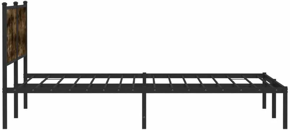 Lovos rėmas be čiužinio, dūminio ąžuolo, 200x200cm, metalas