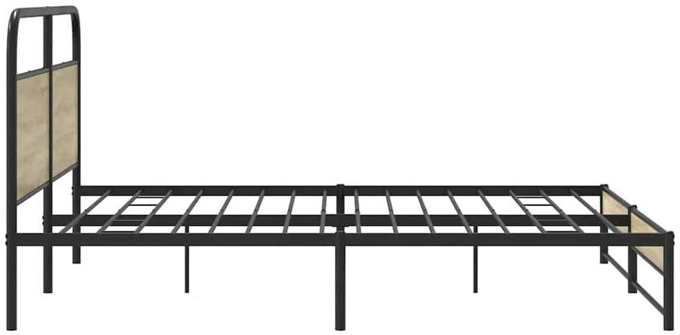 Lovos rėmas be čiužinio, dūminio ąžuolo, 200x200cm, metalas