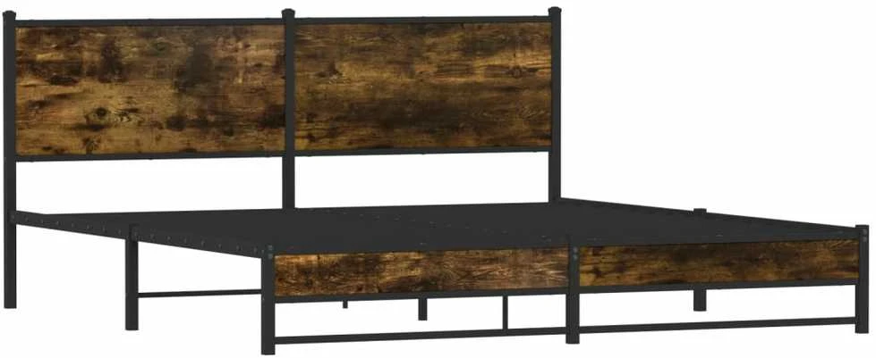 Lova Lovos rėmas be čiužinio, dūminio ąžuolo, 183x213cm, metalas