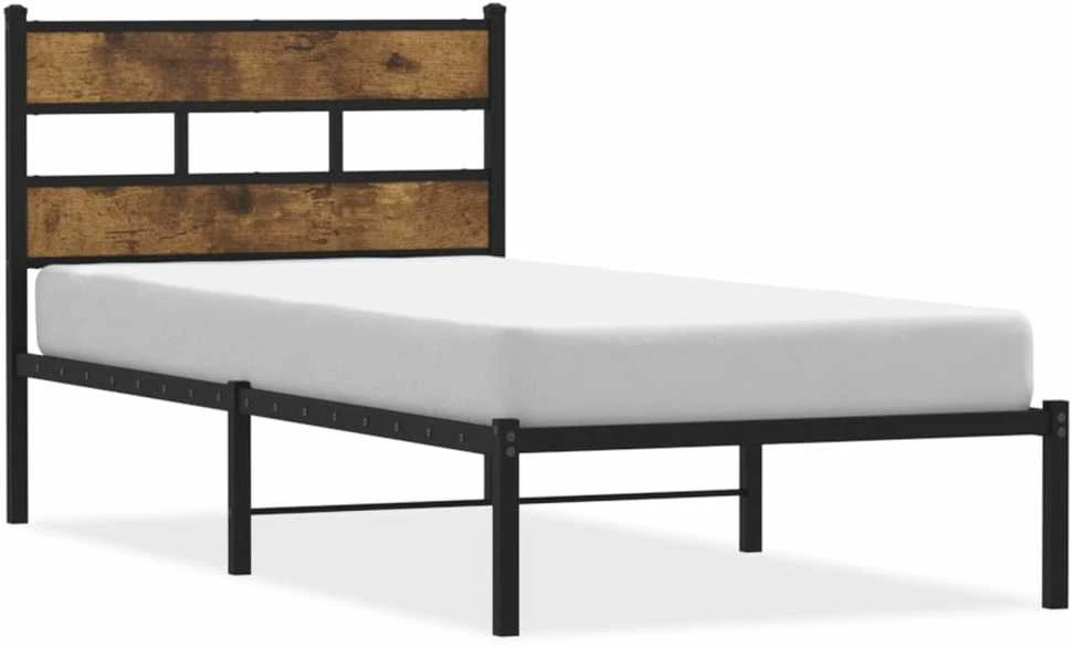 Lova Lovos rėmas be čiužinio, dūminio ąžuolo, 107x203cm, metalas