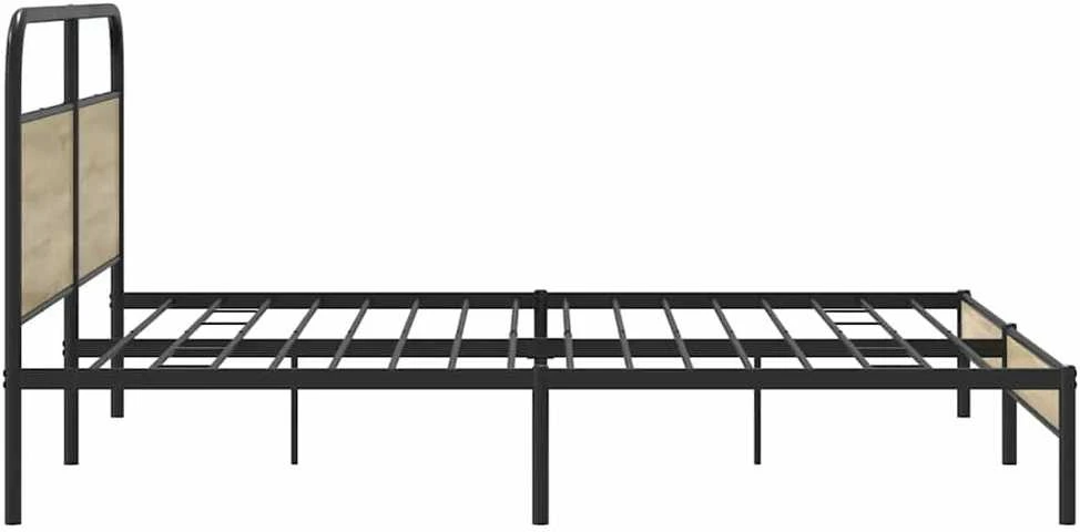 Lovos rėmas be čiužinio, dūminio ąžuolo, 200x200cm, metalas