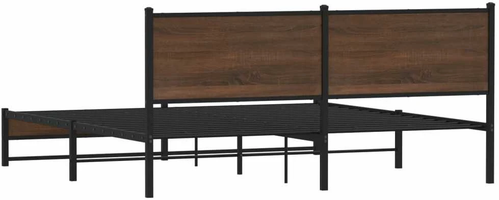 Lovos rėmas be čiužinio, rudas ąžuolo, 180x200cm, metalas
