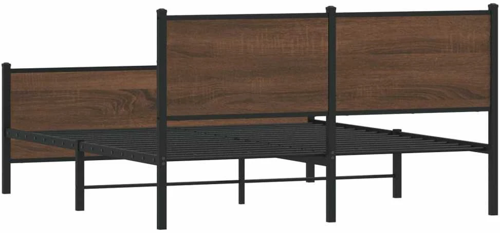 Lovos rėmas be čiužinio, rudas ąžuolo, 160x200cm, metalas