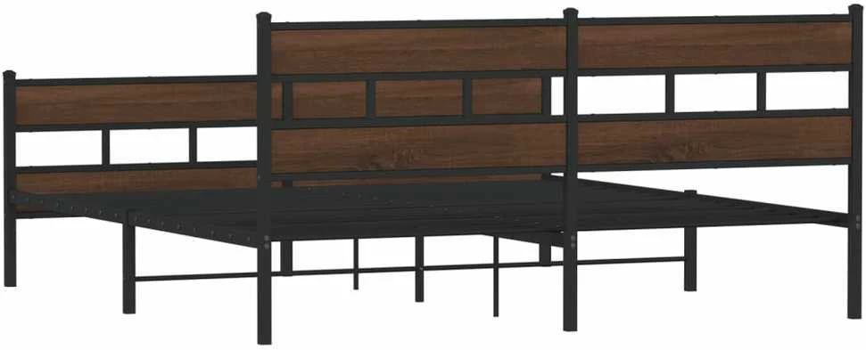 Lovos rėmas be čiužinio, rudas ąžuolo, 180x200cm, metalas