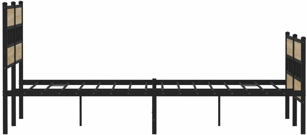 Lovos rėmas be čiužinio, sonoma ąžuolo, 140x200cm, metalas