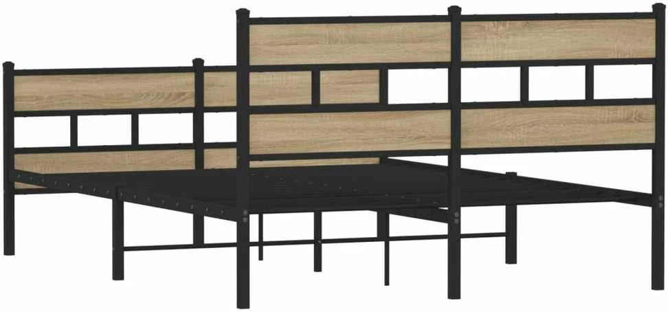 Lovos rėmas be čiužinio, sonoma ąžuolo, 160x200cm, metalas