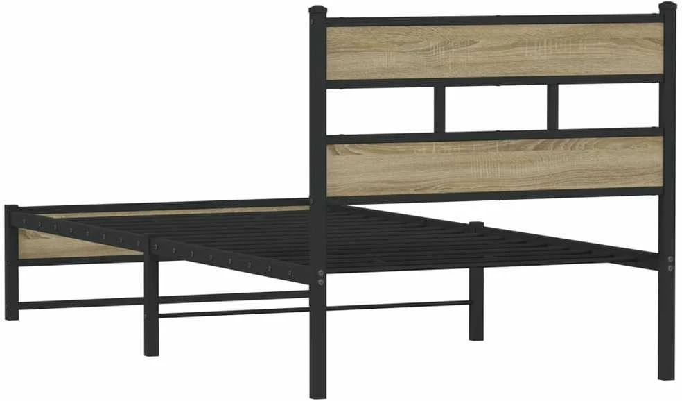Lova Lovos rėmas be čiužinio, sonoma ąžuolo, 100x190cm, metalas