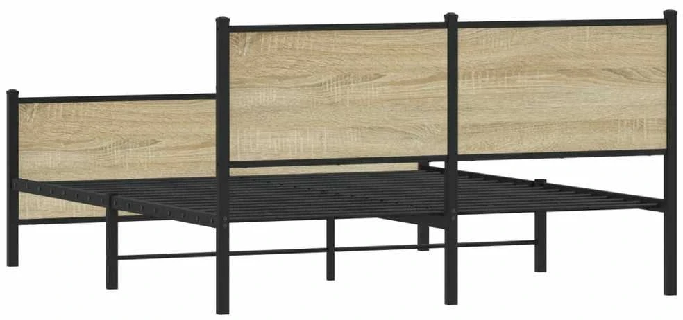 Lovos rėmas be čiužinio, sonoma ąžuolo, 160x200cm, metalas