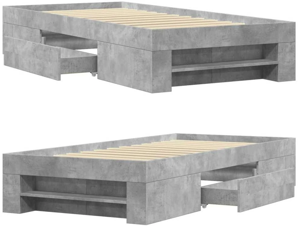Lovos rėmas, betono pilkos spalvos, 100x200cm, apdirbta mediena