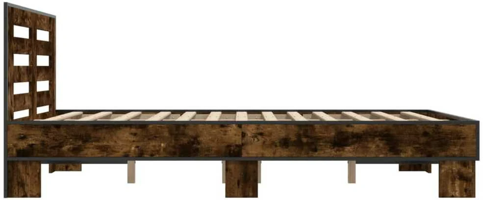 Lova Lovos rėmas, dūminio ąžuolo, 135x190cm, mediena ir metalas