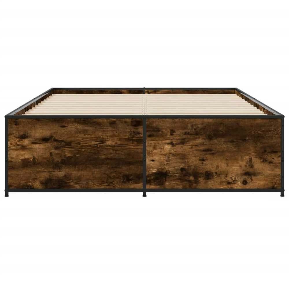 Lovos rėmas, dūminio ąžuolo, 140x190cm, mediena ir metalas