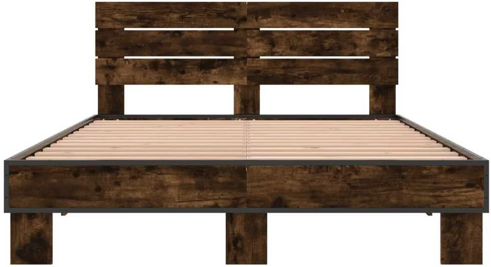 Lovos rėmas, dūminio ąžuolo, 140x200cm, mediena ir metalas