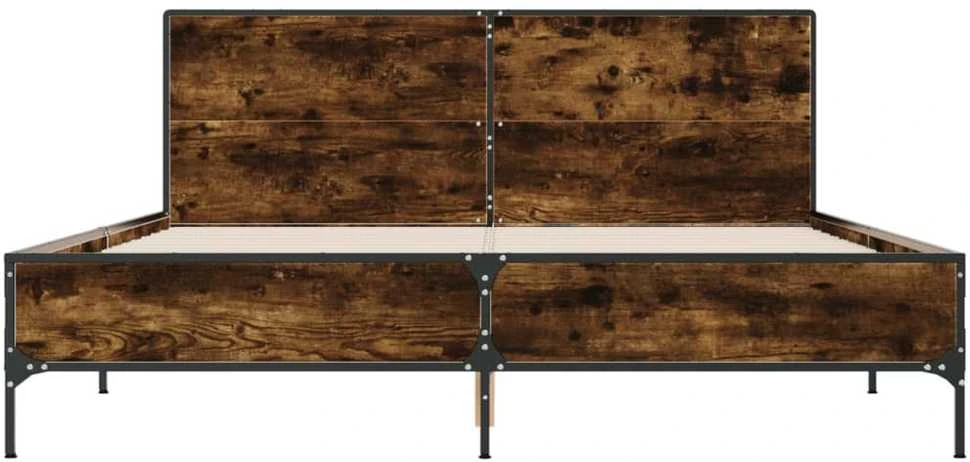Lovos rėmas, dūminio ąžuolo, 150x200cm, mediena ir metalas