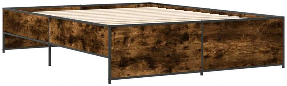 Lovos rėmas, dūminio ąžuolo, 160x200cm, mediena ir metalas