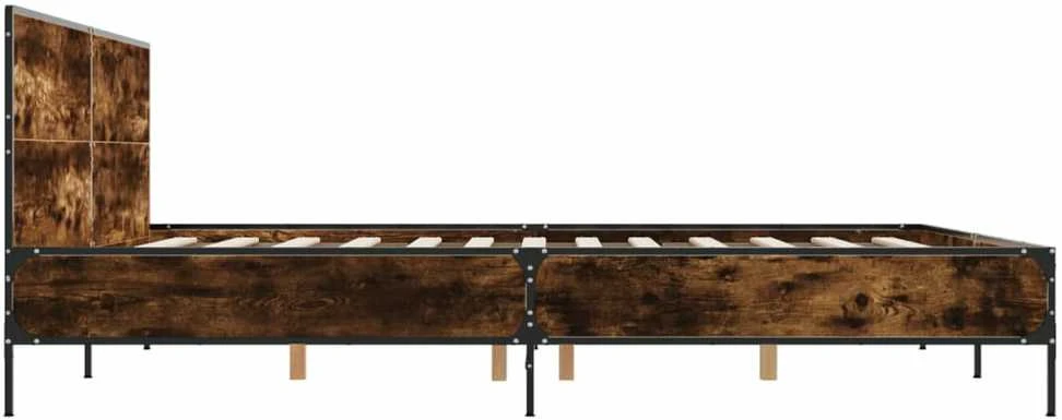 Lovos rėmas, dūminio ąžuolo, 200x200cm, mediena ir metalas