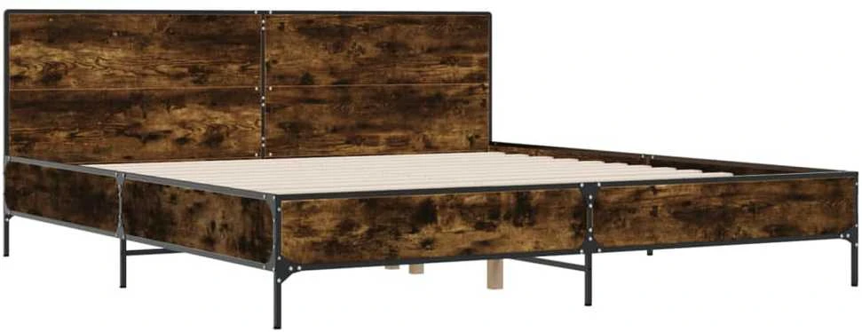 Lovos rėmas, dūminio ąžuolo, 200x200cm, mediena ir metalas