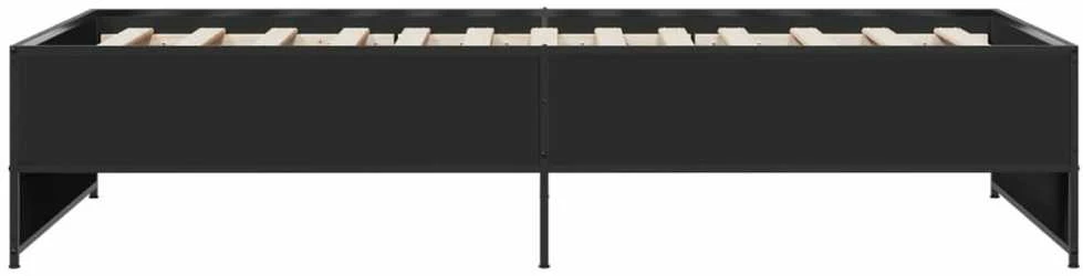 Lovos rėmas, juodas, 100x200cm, apdirbta mediena ir metalas