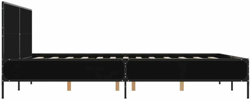 Lovos rėmas, juodas, 150x200cm, apdirbta mediena ir metalas