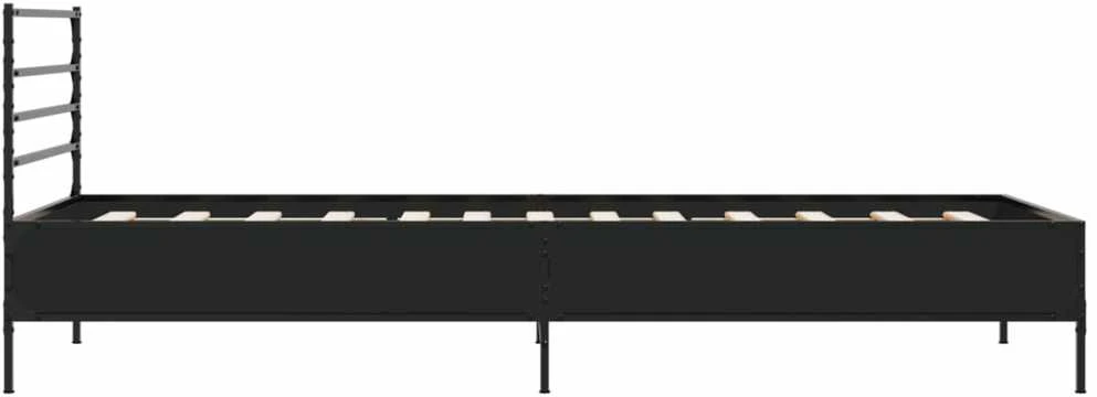 Lovos rėmas, juodas, 90x200cm, apdirbta mediena ir metalas