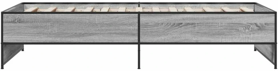 Lovos rėmas, pilkas ąžuolo, 100x200cm, apdirbta mediena/metalas